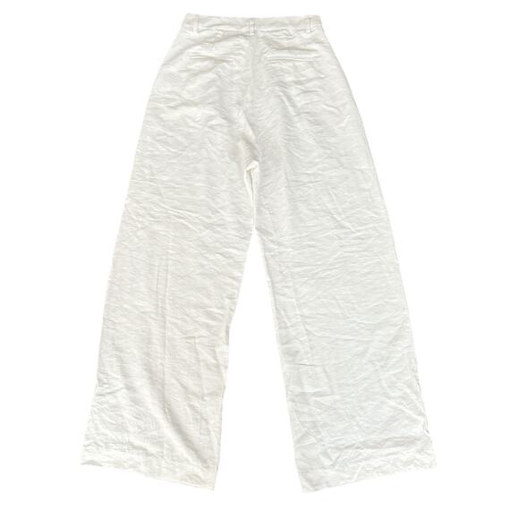 Nonchalant Label Fabi Pleated Front High Rise Wide Leg Pants White Size XL NEW - Picture 6 of 15